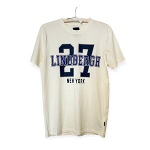 [NWT] Lindbergh Off-White Short-Sleeve Graphic Print Cotton T-Shirt - Sz M